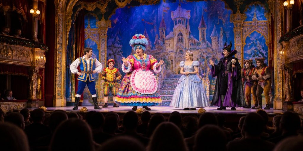 Christmas pantomime on stage at a Liverpool theatre