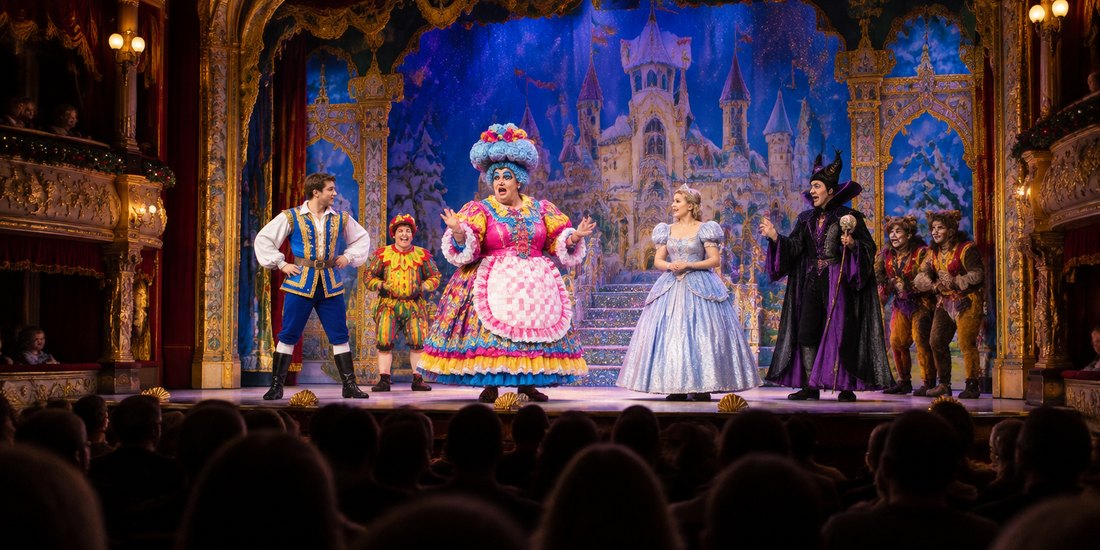 Christmas pantomime on stage at a Liverpool theatre